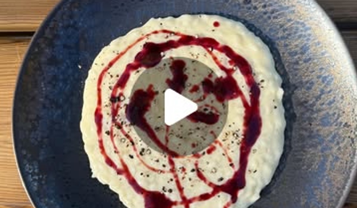 Risotto Fontina e vin brulee